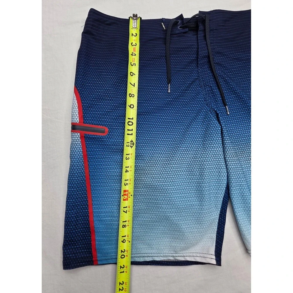 O'Neill Hyperfreak Mens Blue Ombre Geometric Board Shorts Swim Trunks Size 38